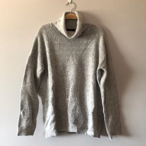 Grey Turtleneck Tunic Sweater